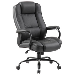 Кресло руководителя Brabix Premium Heavy Duty HD-002 до 200 кг, экокожа, черное 531829 - фото