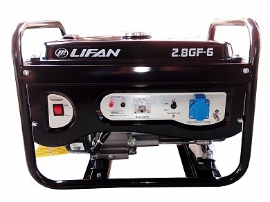 LIFAN 3000 (2.8GF-6, 220В, 2,8/3 кВт, 4-х тактный, бензиновый, одноцилиндровый, с воздушным  охлаждением, 7 л.с., объем 212см?, ручной запуск, 51 кг)
