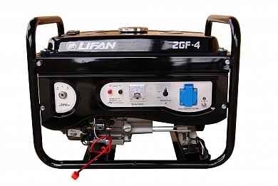 LIFAN 2500E (2GF-4, 220В, 2/2,2 кВт, 4-х тактный, бензиновый, одноцилиндровый, с воздушным  охлаждением, 6,5 л.с., объем 196см?, Ручной/электрический стартер, 45 кг)