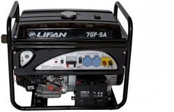 LIFAN 7500 (7GF-3, 220В, 7/7,5 кВт, 4-х тактный, бензиновый, одноцилиндровый, с воздушным  охлаждением, 17 л.с., объем 445см?, ручной запуск, 90 кг) - фото